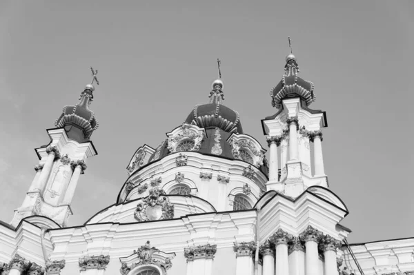 Andrews Church Kyiv Baroque Orthodox Christianity Church Kyiv Cupolas Crosses — Fotografie, imagine de stoc