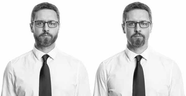 Two Guy Face Stubble Collage Isolated White Guy Face Stubble — Stock fotografie