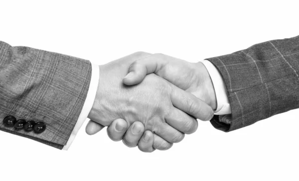 Negócio Negócio Negócio Parceria Handshake Dois Homens Negócios Negociar Parceria — Fotografia de Stock
