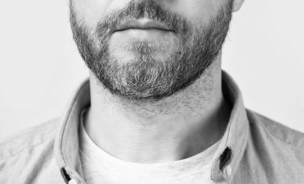 Nahaufnahme Eines Bärtigen Mannes Mit Bart Bärtiger Mann Mit Bart — Stockfoto
