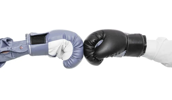 Boxing Gloves Fight Isolated White Boxing Gloves Fight Studio Boxing — Stockfoto