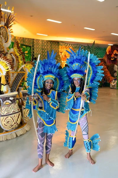 Parintins Brazylia Grudnia 2015 Samba Brazylijskich Tancerzy Karnawałowych — Zdjęcie stockowe