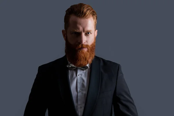 Portret Człowieka Studio Zrobione Smokingu Formalwear Mężczyzna Smokingu Oficjalne Ubranie — Zdjęcie stockowe