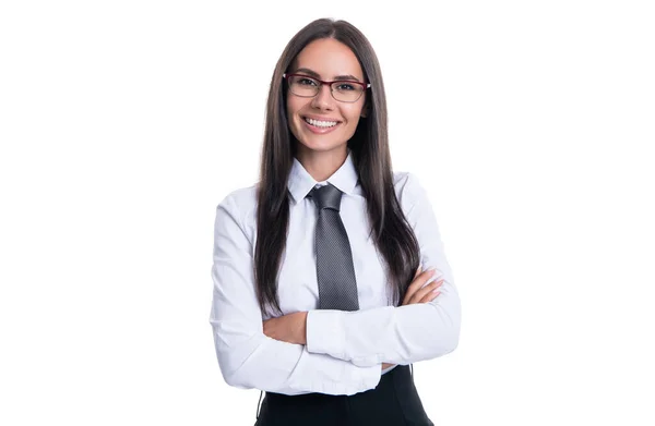 Happy Business Woman Background Photo Business Woman Wear Glasses Business — Stock Photo, Image