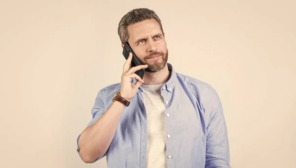 Communication Call Adult Man Photo Man Having Communication Call Man — Stock Photo, Image