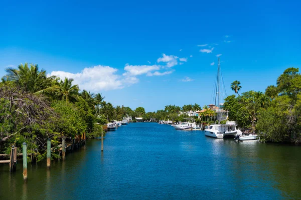 stock image Miami, Florida USA - March 25, 2023: summer seaside destination with sea yacht harbor in miami.