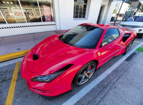 Los Angeles Californie États Unis Mars 2021 Ferrari Tributo Rouge — Photo