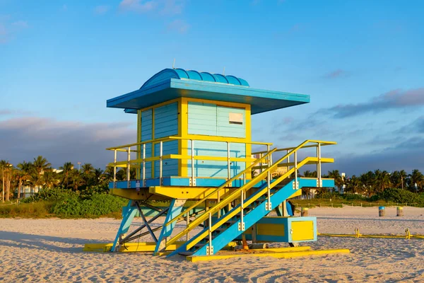 Foto Von Hellem Bademeister Strand Von Miami Rettungsschwimmer Strand Von — Stockfoto