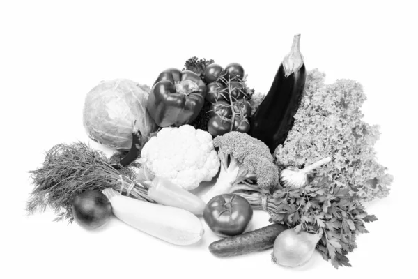 Variety Fresh Ripe Vegetables Isolated White Background — Fotografia de Stock