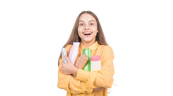 Herregud Shoppa Kosmetisk Produkt För Tonåring Killen Använder Duschgel Barn — Stockfoto