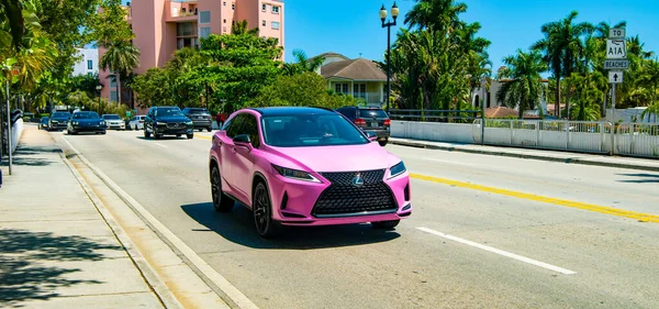 Майами Флорида Сша Марта 2023 Года Внедорожник Lexus Sport Розового — стоковое фото