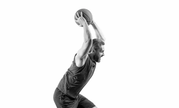 Schreiende Sportler Spielen Dunk Basketball Sportbekleidung Sportler Spielen Dunk Basketball — Stockfoto