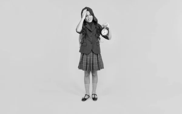 Unhappy Teen Girl Carry Backpack Back School Knowledge Day Education — Φωτογραφία Αρχείου