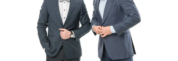 Män Skäggig Formell Kostym Framgångsrikt Partnerskap Uppnå Framgång Män Företagare — Stockfoto
