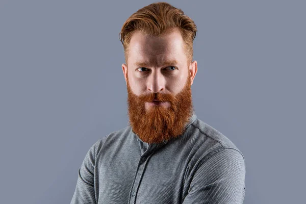 Портрет Бородатого Человека Ирландец Небритым Лицом Серьезный Человек Бородой Усами — стоковое фото