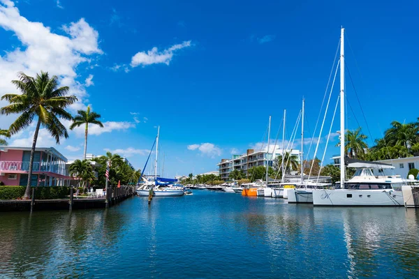 Miami Florida Usa Březen 2023 Miami Letní Kanál Lauderdale Plachetnicemi — Stock fotografie