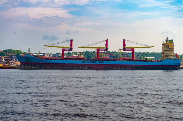 Manaus Brezilya Aralık 2015 Maersk Bartolomeu Dias Kargo Mavnası Limanda — Stok fotoğraf