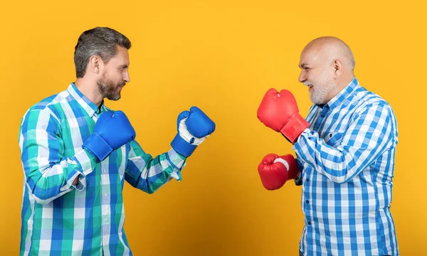 Cheerful Generation Men Boxing Background Photo Generation Men Boxing Wear — Stock Photo, Image