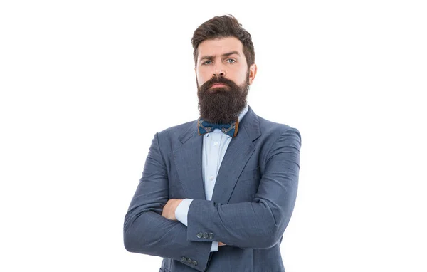 Office Life Concept Knows Who Boss Here Bearded Man Confident — Stock Photo, Image