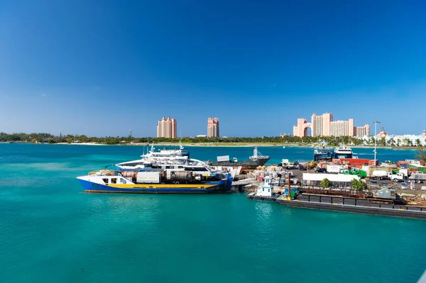 Nassau Bahama Maart 2016 Lading Havenopslag Met Containers — Stockfoto