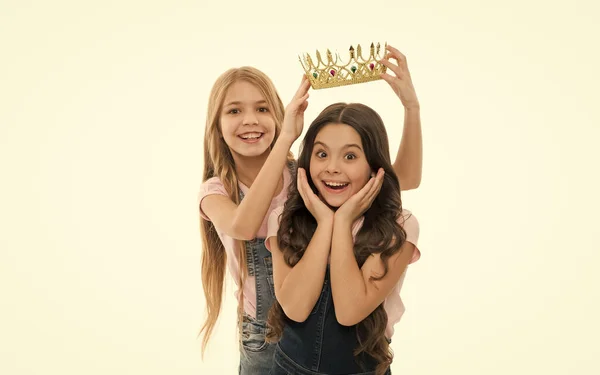 Mejor Amiga Agradecimiento Personal Los Niños Usan Princesa Símbolo Corona —  Fotos de Stock