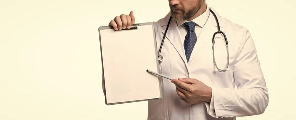 Profesional Médico Aislado Blanco Vista Cultivo Del Hombre Médico Doctor — Foto de Stock
