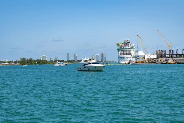 Miami Florida Usa Квітня 2021 Порт Або Гавань Кораблем Човном — стокове фото