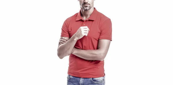 Cropped Guy Graying Hair Isolated White Background Mens Beauty — Stock Photo, Image