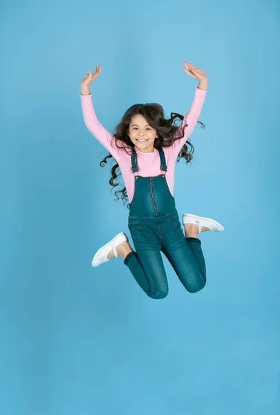 Childhood Teen Girl Jumping Background Childhood Teen Girl Childhood Teen — 图库照片
