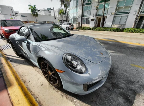 Λος Άντζελες Καλιφόρνια Ηπα Μαρτίου 2021 Μπλε Porsche 718 Cayman — Φωτογραφία Αρχείου