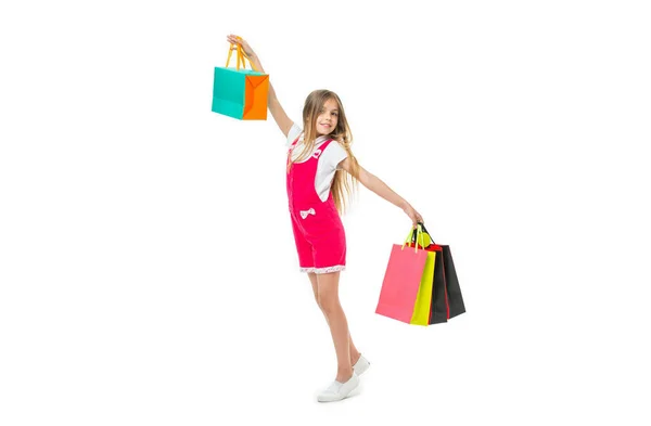 Tonåring Flicka Shopping Försäljning Studio Tonåring Flicka Shopping Försäljning Bakgrunden — Stockfoto