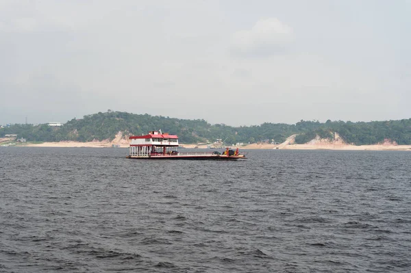 Manaus Brasil Diciembre 2015 Transbordador Carga Barcaza Que Lleva Coches —  Fotos de Stock