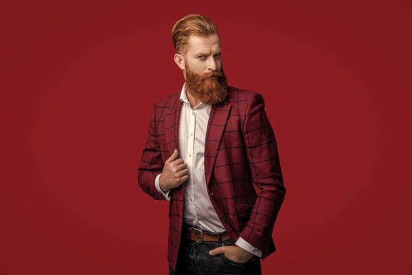 Bearded Man Formalwear Suit Studio Man Formalwear Suit Background Photo — 스톡 사진
