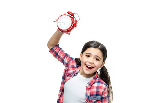 Shouting Teen Girl Deadline Alarm Clock Teen Girl Deadline Alarm — Stock Photo, Image