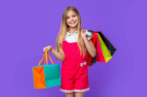 Image Tonåring Flicka Med Shopping Köp Tonåring Flicka Med Shopping — Stockfoto