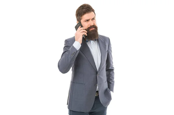 Siempre Contacto Con Los Clientes Hombre Hablando Por Teléfono Negocio — Foto de Stock