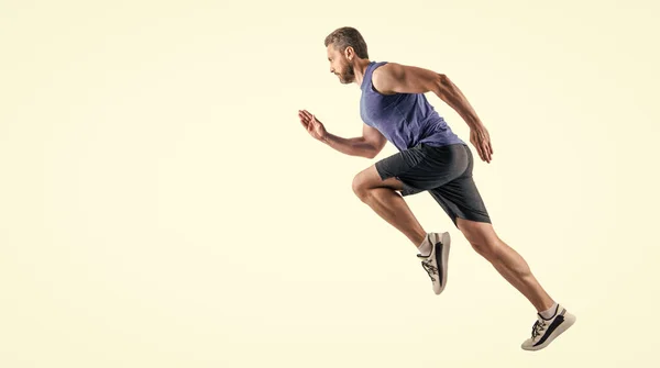 Biegacz Sportowy Biegający Odzieży Sportowej Przestrzeń Kopiująca Zdjęcie Uciekiniera Sportowego — Zdjęcie stockowe