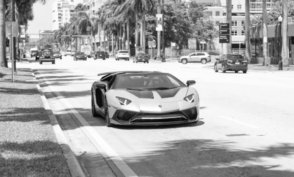 Miami Beach Florida Usa April 2021 Lamborghini Aventador 750 Car — ストック写真
