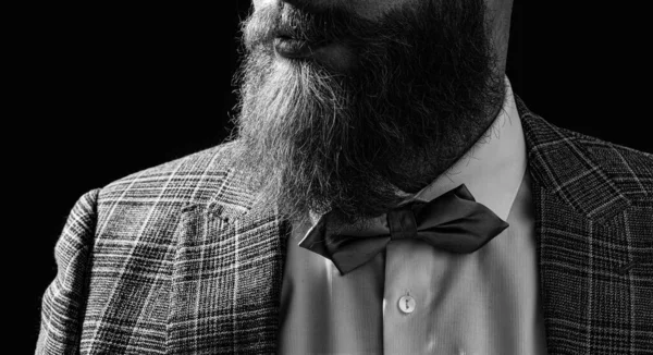 Primo Piano Foto Uomo Barbuto Con Barba Sullo Sfondo Uomo — Foto Stock