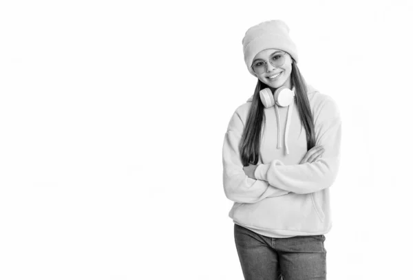 Φωτογραφία Του Έφηβος Κορίτσι Αγαπά Μουσική Διαφήμιση Έφηβη Ακουστικά Έφηβος — Φωτογραφία Αρχείου