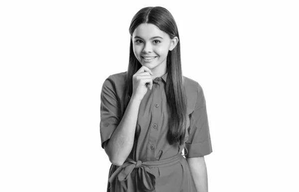 Fröhliche Teenager Mädchen Isoliert Auf Weißem Hintergrund Porträt Eines Fröhlichen — Stockfoto