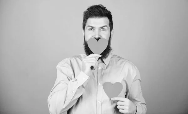 Celebrate Love Guy Beard Mustache Romantic Mood Feeling Love Dating — Photo