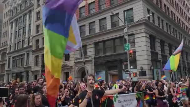 Nueva York Junio 2023 Desfile Marcha Del Orgullo 2023 Nueva — Vídeo de stock