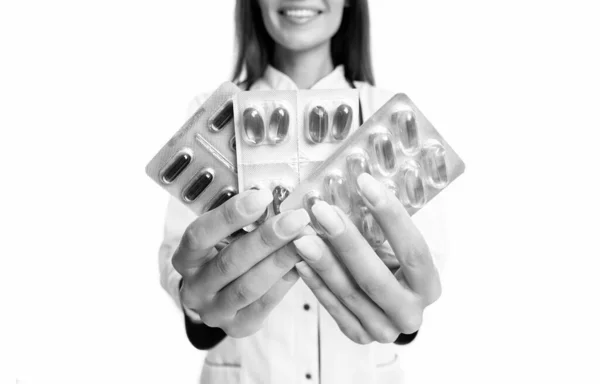 Medicinering Piller Blister Läkare Med Medicinering Piller Närbild Medicinering Piller — Stockfoto