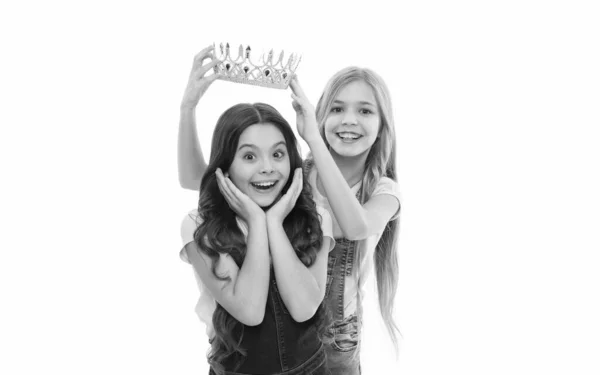 Mejor Amiga Agradecimiento Personal Los Niños Usan Princesa Símbolo Corona —  Fotos de Stock
