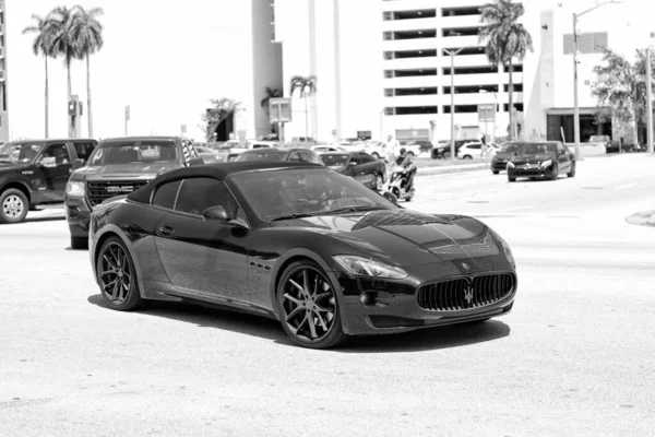 Miami Beach Florida Abril 2021 Maserati Gran Turismo Vista Esquina —  Fotos de Stock