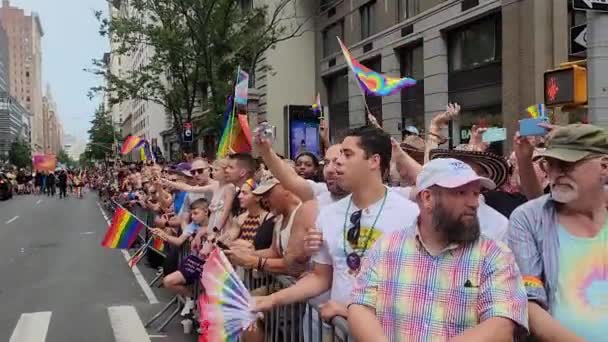 2023 프라이드 2023 Lgbtq 동성애 Trasgender 레즈비언 퍼레이드에서 운동가 — 비디오