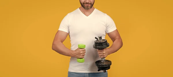 Der Muskulöse Typ Mit Der Hantelstange Hemd Muskulöser Fitness Typ — Stockfoto