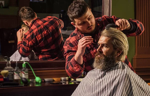 Ambitious Male Beauty Fashion Mature Man Barbershop Brutal Bearded Man — Foto Stock