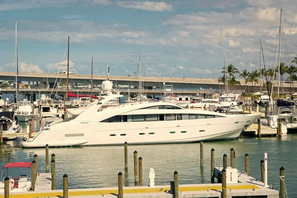 Miami Florida Usa Februar 2016 Luxusjacht Hafen Sommer — Stockfoto